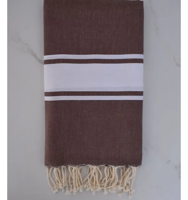 Fouta piatta marrone 