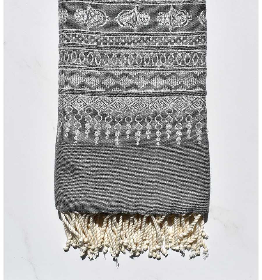 Fouta khomsa grigio ferro 