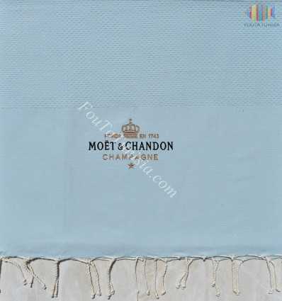 Telo mare azzurro personalizzato Moët & Chandon Champagne