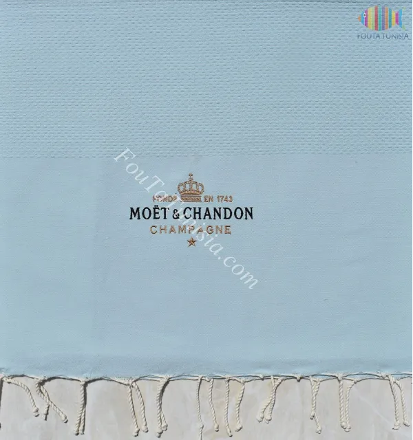 Telo mare azzurro personalizzato Moët & Chandon Champagne 