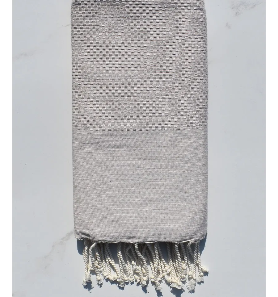 Fouta nido d'ape unito color taupo chiaro 