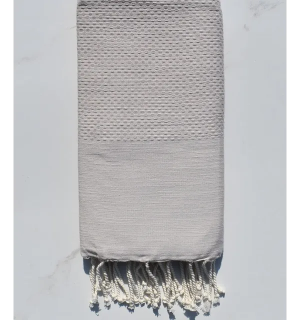 Fouta nido d'ape unito color taupo chiaro 