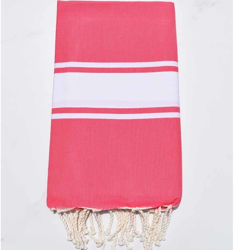 Fouta piatta rosa fragola 