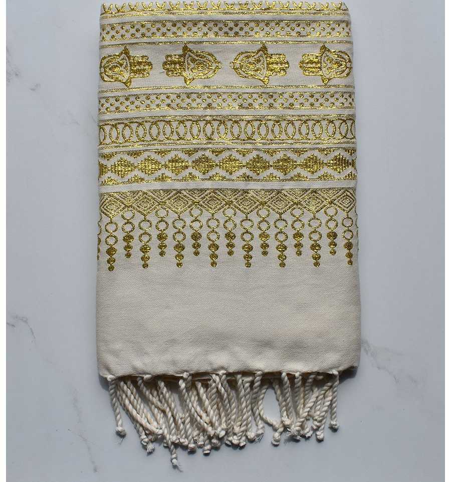 Fouta khomsa giallo dorato 