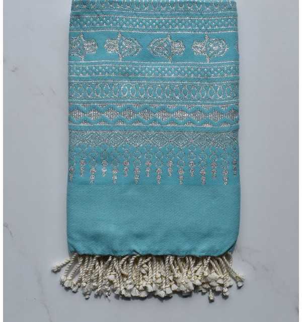 Fouta khomsa blu celeste 