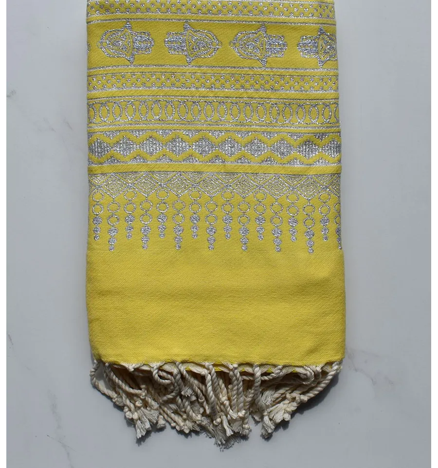 Fouta khomsa giallo 