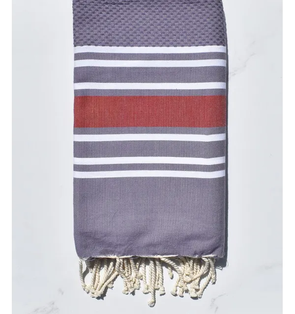 Fouta nido d'ape alfiere viola chiaro con strisce 