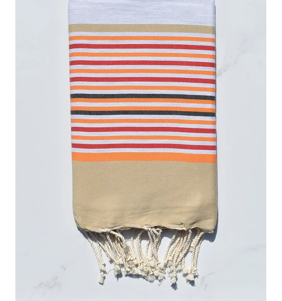 Fouta 5 colori grigio chiaro, beige, arancione, rosso e antracite 