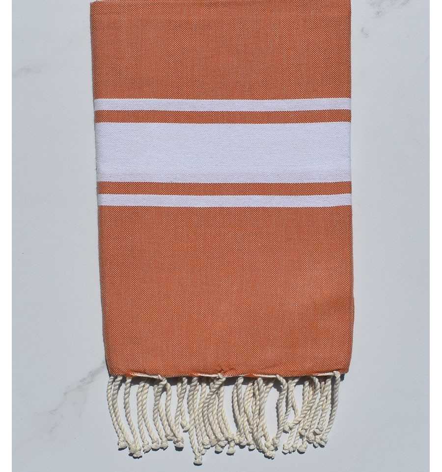 Fouta piatta mandarino scuro 