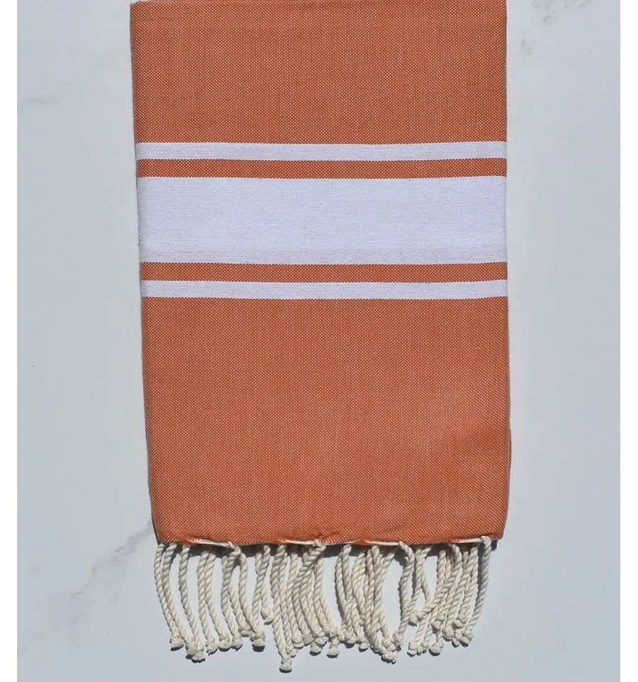 Fouta piatta mandarino scuro 