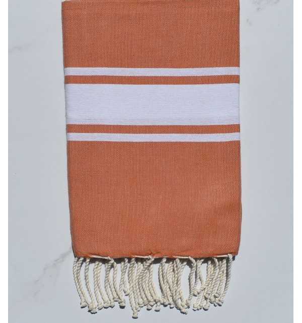 Fouta piatta mandarino scuro 