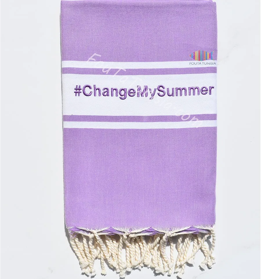 Fouta ricamo colore viola chiaro 