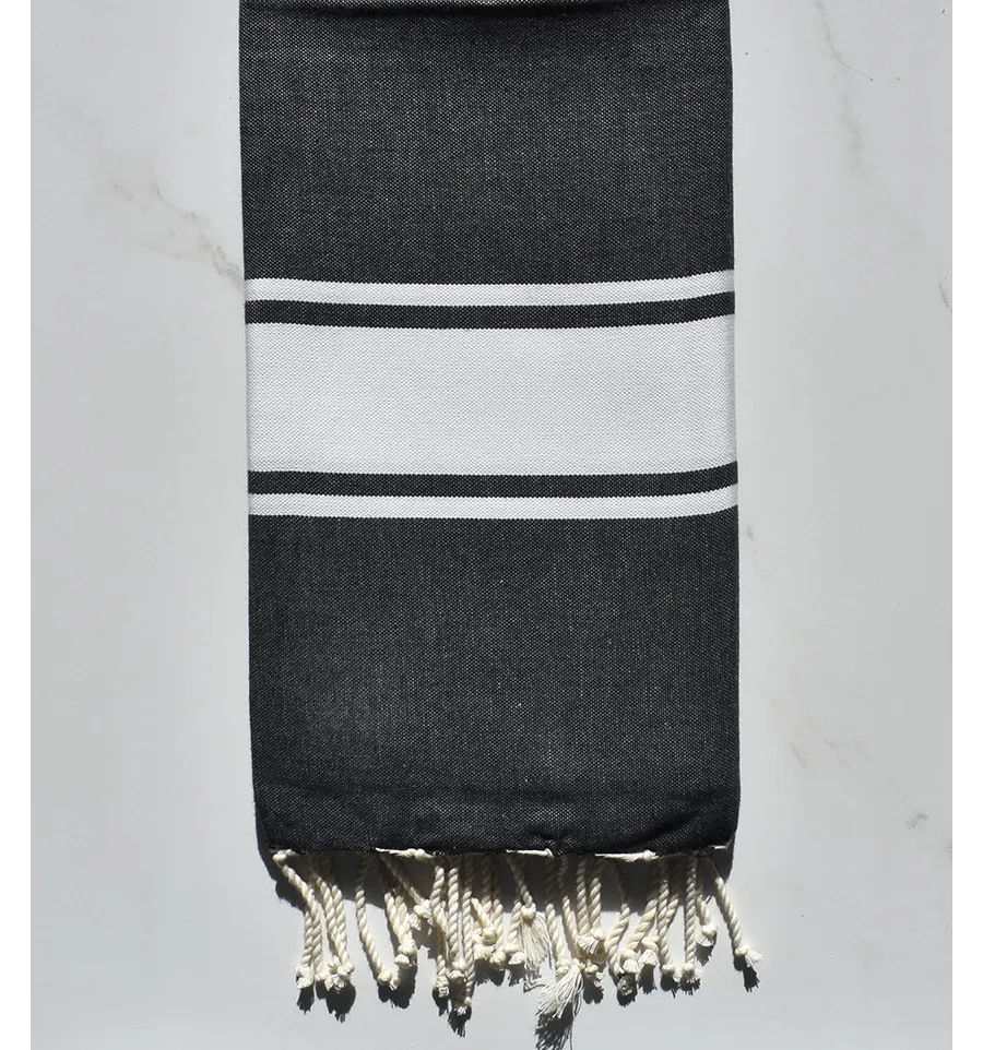 Fouta piatta grigio nero 