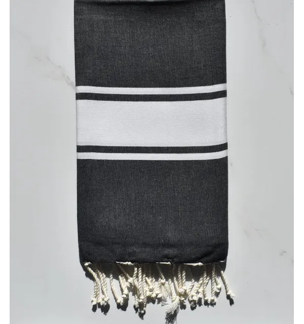 Fouta piatta grigio nero 