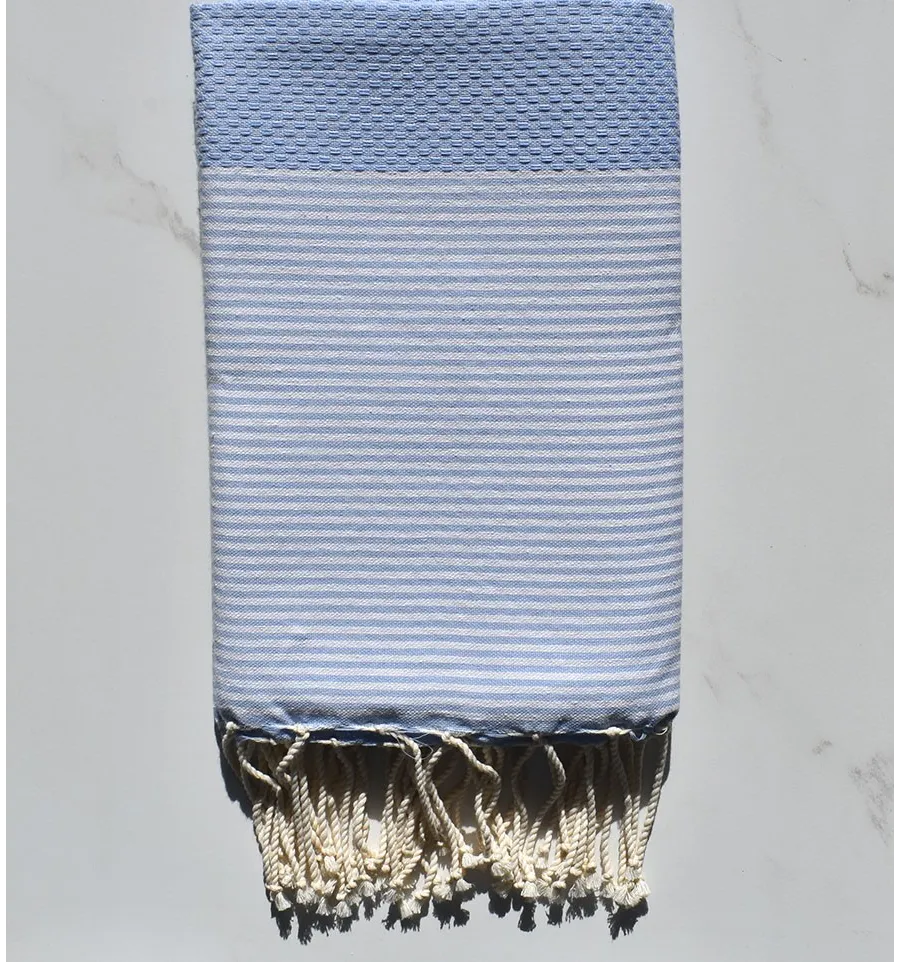 Fouta nido d'ape azzurro fiordaliso 