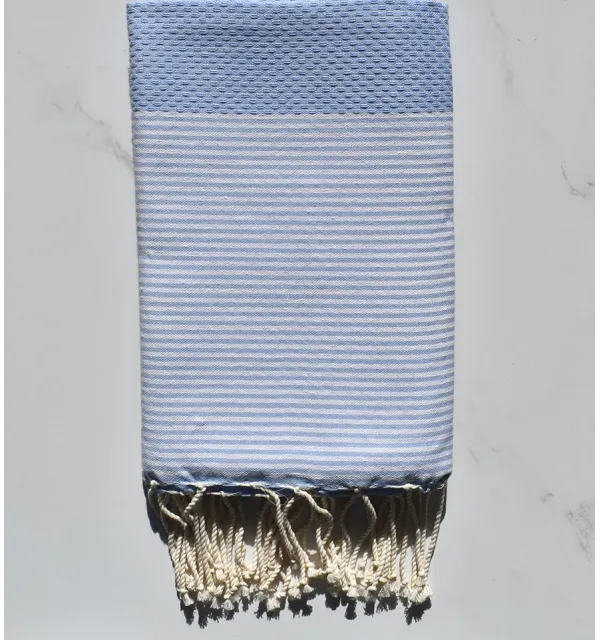 Fouta nido d'ape azzurro fiordaliso 