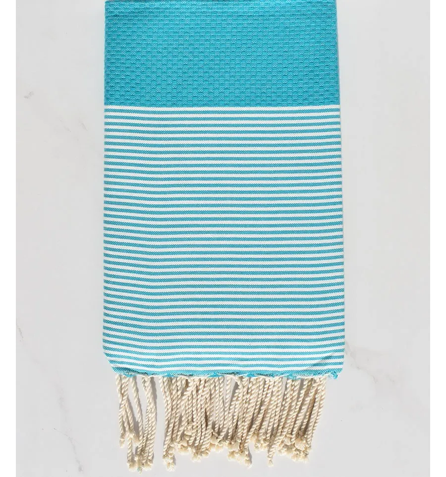 Fouta turchese righe bianche 