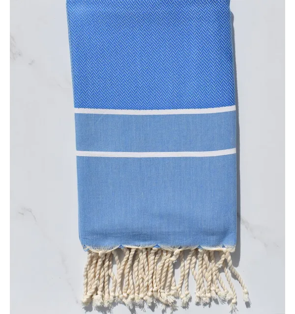 Fouta chevron azzurro elettrico 