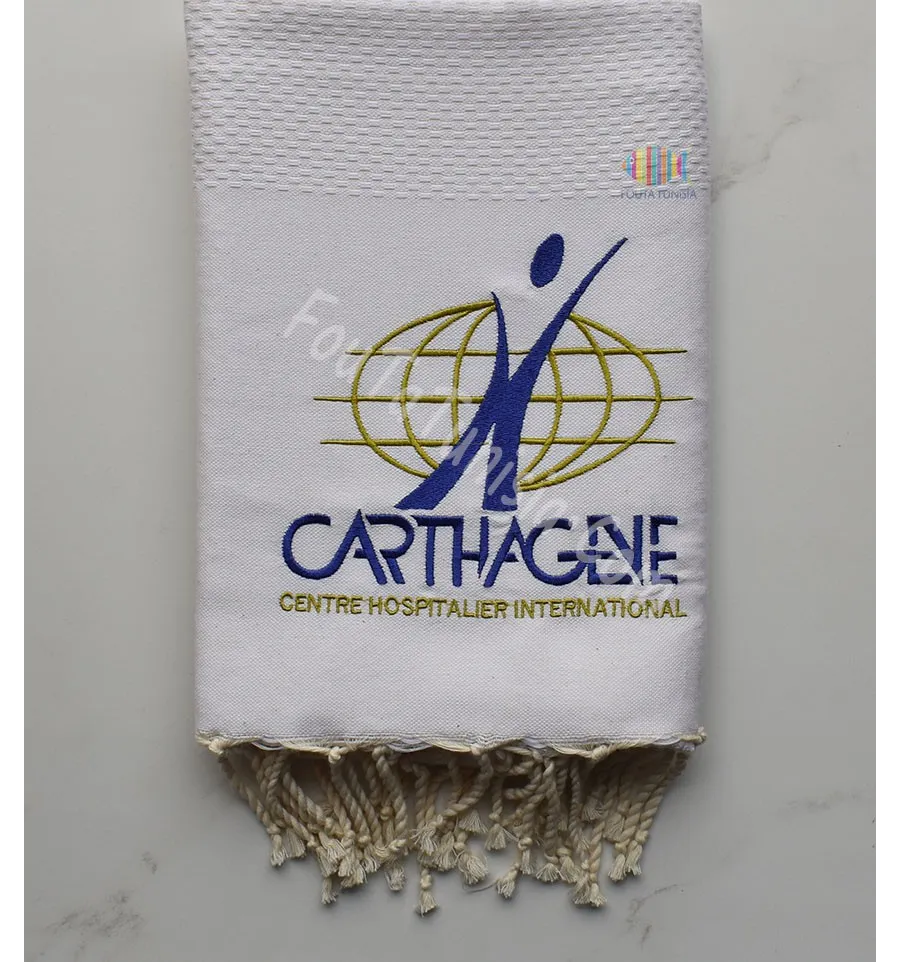 Telo mare ricamato con logo CARTHAGENE 