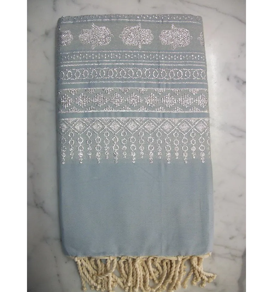 Fouta khomsa blu pallido 