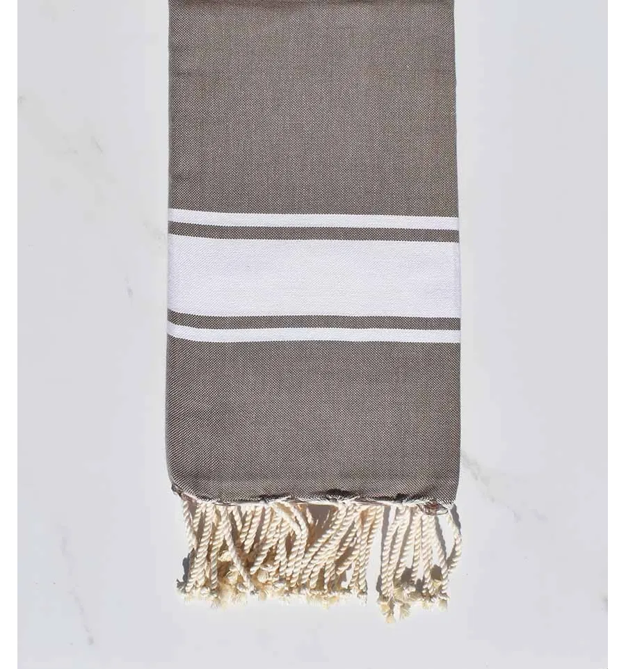 Fouta piatta marrone pastello 