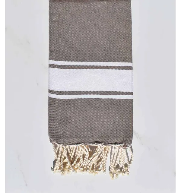 Fouta piatta marrone pastello 