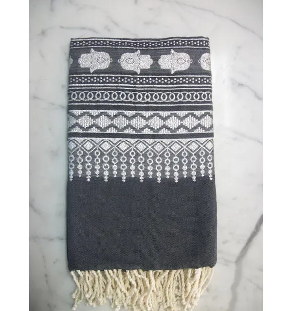 Fouta khomsa Anthracite 