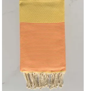 Fouta limone con strisce arancioni 