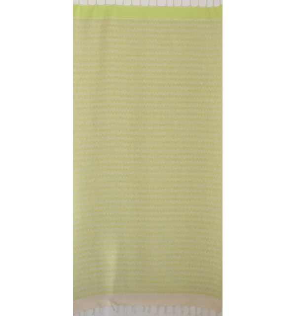 Telo mare zigzag verde lime 