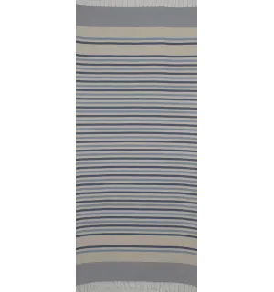 Fouta chevron bianco crema, blu e blu scuro  2