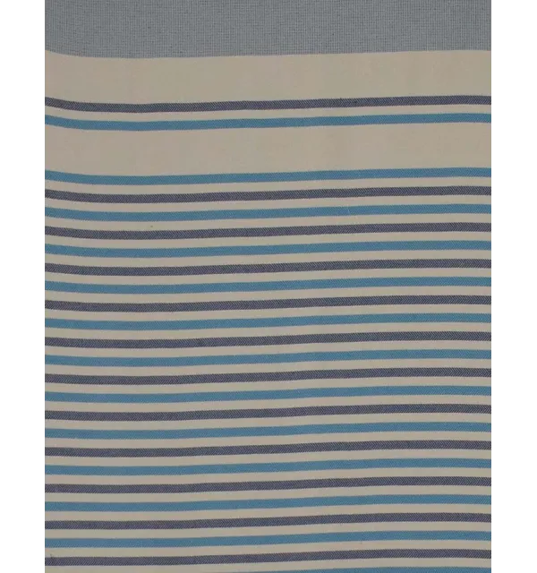 fouta chevron bianco crema e blu 