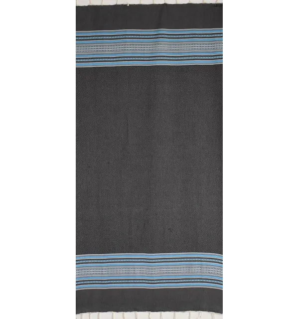 Fouta arabesco blu scuro con strisce blu 