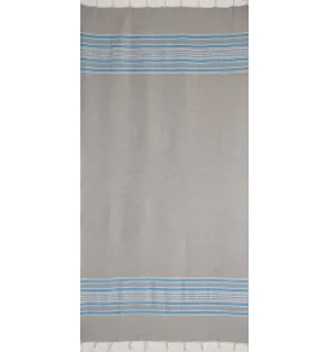 Fouta arabesco grigio chiaro con strisce blu Fouta Tunisia - 1 2