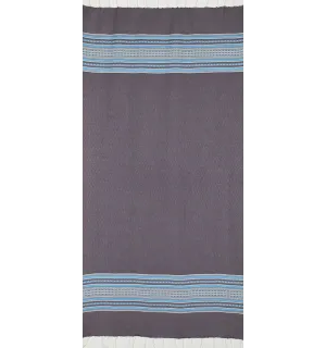 Fouta arabesco viola scuro con strisce blu  2