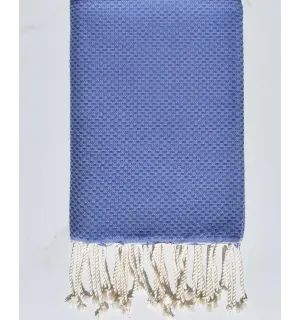 Fouta nido d'ape unita blu fiordaliso 