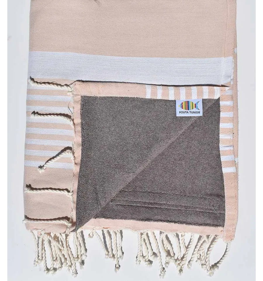 telo mare doppia spugna arthur beige rosato e taupe 