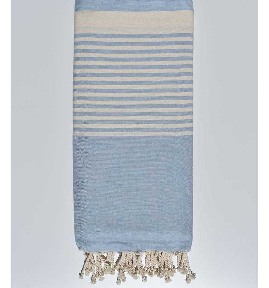 Grande fouta blu carraio con strisce 