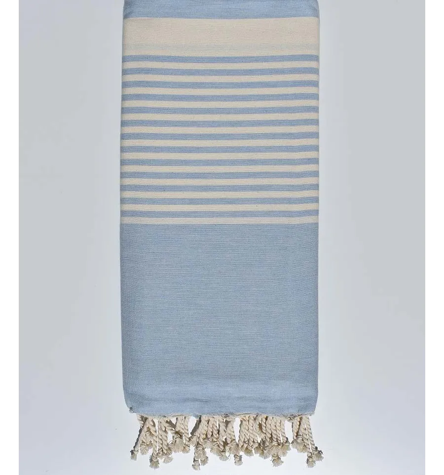 Grande fouta blu carraio con strisce 