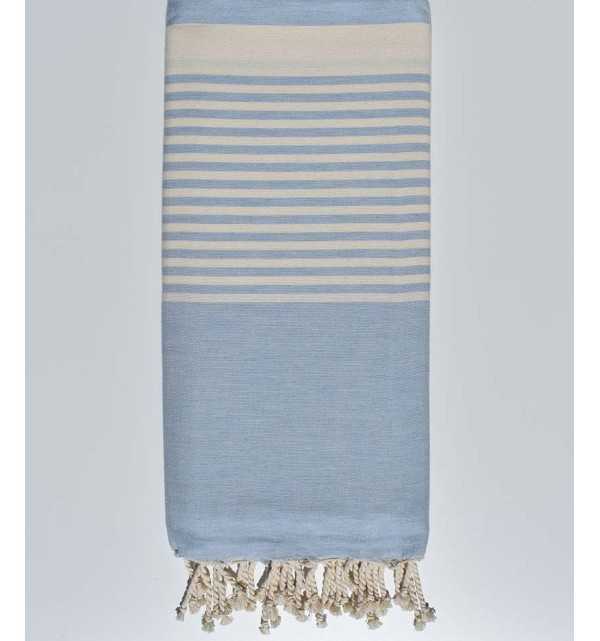 Grande fouta blu carraio con strisce 