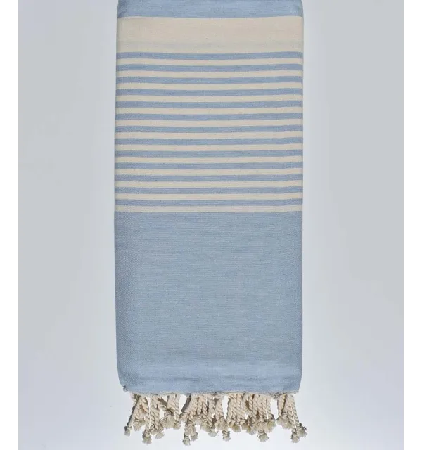 Grande fouta blu carraio con strisce 