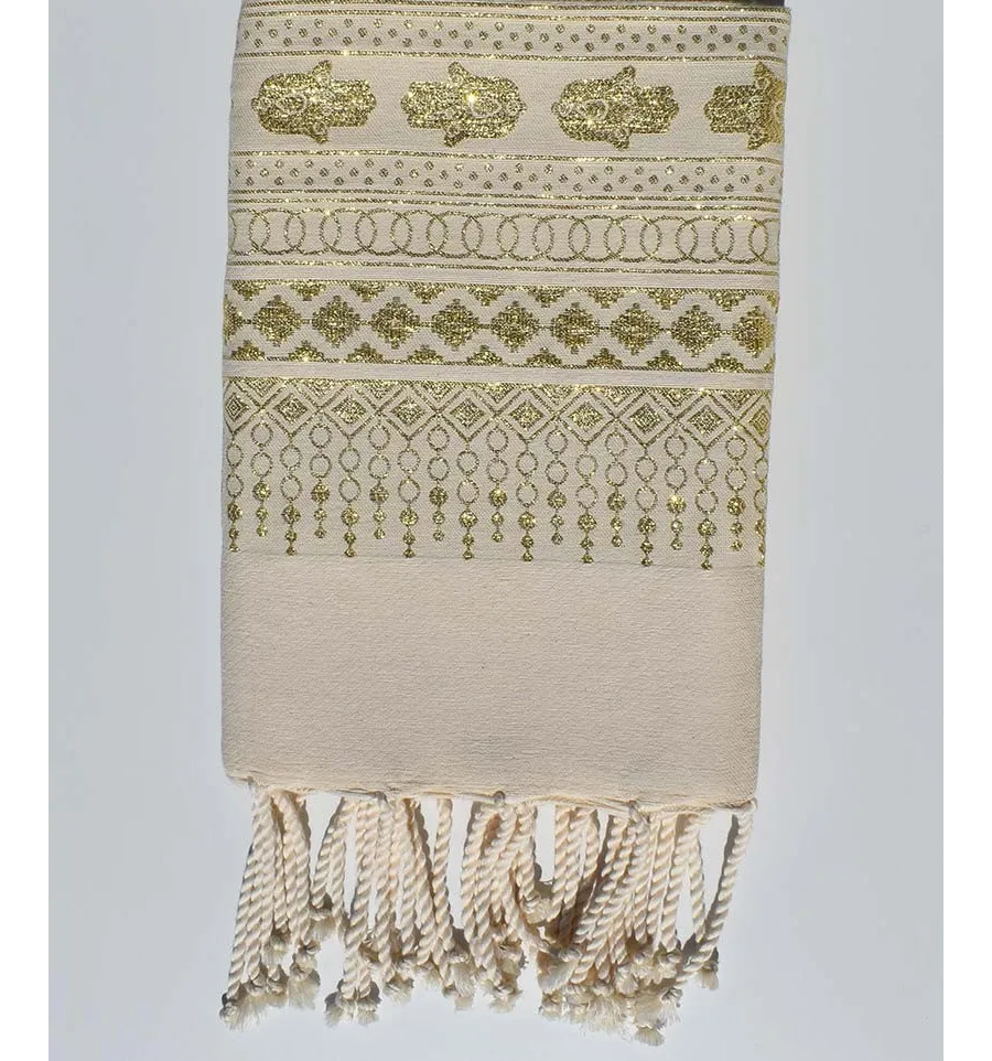 Fouta khomsa Bianco antico 