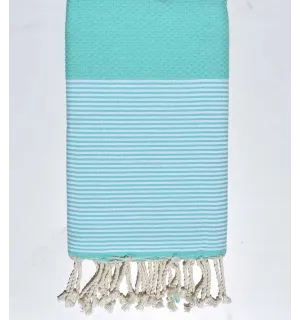 Fouta nido d'ape verde acqua 