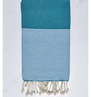 Fouta nido d'ape anatra blu Fouta Tunisia - 1