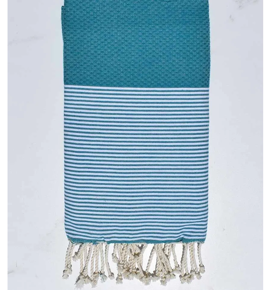 Fouta nido d'ape anatra blu Fouta Tunisia - 1