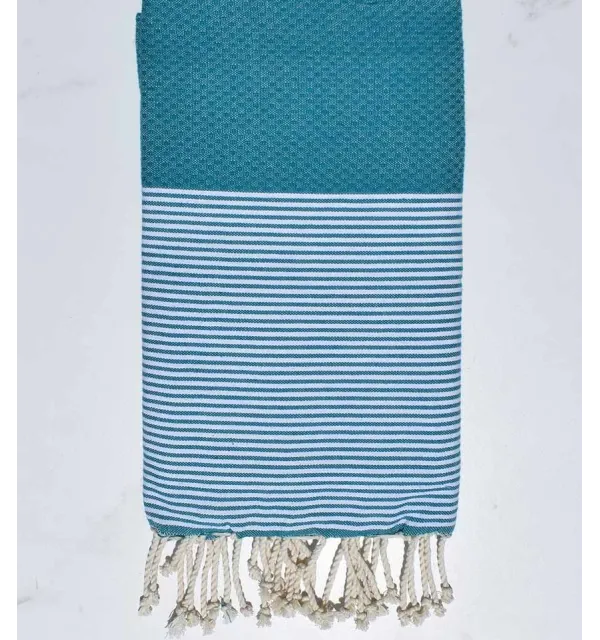 Fouta nido d'ape anatra blu Fouta Tunisia - 1