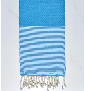 Fouta nido d'ape blu bondi Fouta Tunisia - 5