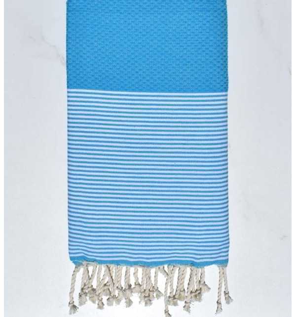 Fouta nido d'ape blu bondi Fouta Tunisia - 5