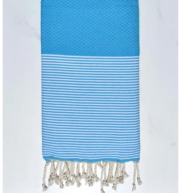 Fouta nido d'ape blu bondi Fouta Tunisia - 5