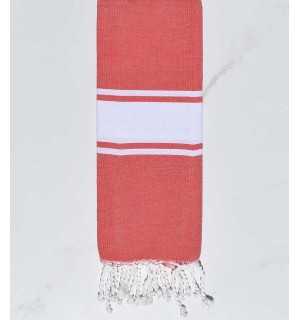 Telo mare per bambini rosso pallido Fouta Tunisia - 1