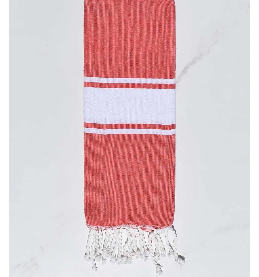 Telo mare per bambini rosso pallido Fouta Tunisia - 1